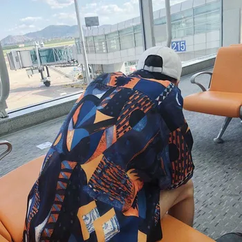 

NiceMix Hip Hop Printed Men Shirt Long Sleeve Casual Slim Fit Streetwear Men Shirt Man Casual Shirt Men Clothes 2020 Autumn New