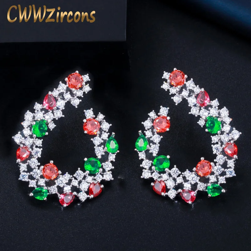 Cwwzircon Высокое качество популярный бренд дизайн Multi красный зеленый фианит
