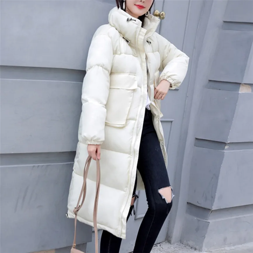 Abrigos Mujer Invierno Плюс Размер Женская зимняя теплая толстая верхняя одежда на молнии тонкая хлопковая стеганая куртка Manteau Femme Hiver