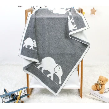 

Cartoon Elephant Baby Blanket Knitted Newborn Blankets Super Soft Stroller Wrap Infant Swaddle Kids Inbakeren Toddler Bedding