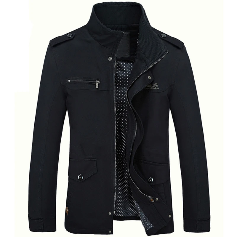 Мужские куртки и пальто, осенняя модная мужская одежда, повседневная армейская уличная одежда, военная карго куртка, ветровки для мужчин 2128 - Цвет: Black