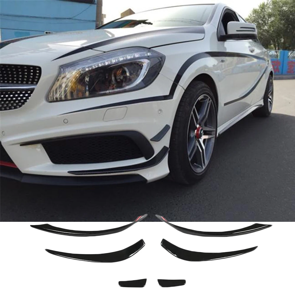 Класс автомобиля передний бампер сплиттер Canards Fin для Mercedes-Benz A180 A200 A250 A45 AMG 2013- Автомобильные противотуманные лампы Планки