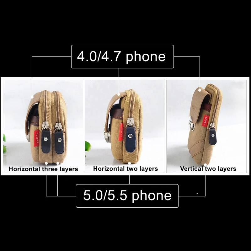 Новые Карманы для мобильного телефона, Мужская поясная сумка для сигарет, модные спортивные многофункциональные повседневные Мини-сумки из парусины