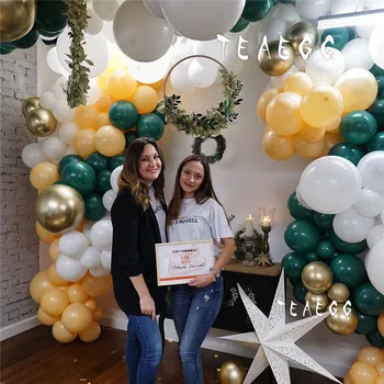 

180Pcs Metallic Gold Balloon Garland Arch ballon Pump Inflator 23 Birthday Weddings Anniversary Party Decoration Adult Backdrop