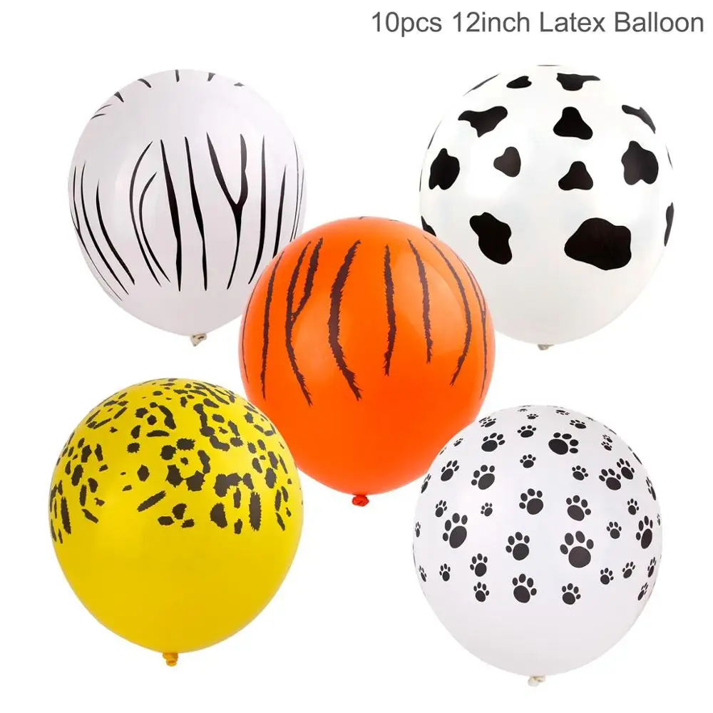 QIFU воздушный шар в виде льва, тигра, животного для вечеринки в стиле сафари, шар для дня рождения, украшения для вечеринки, детский шар в стиле джунглей на день рождения - Цвет: Mix Latex balloon