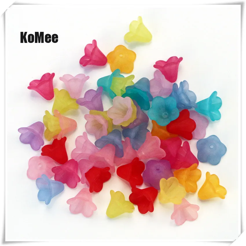 100pcs 10*14mm Transparent Frosted Flower Acrylic Beads For DIY Jewelry Accessories Finding Making Necklaces Bracelets Anklet | Украшения и