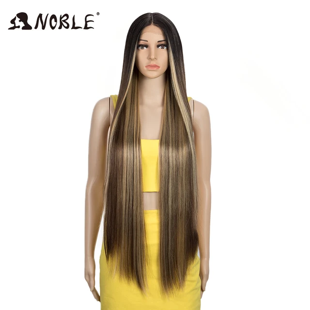Noble Lace Wigs For Black Women Straight Wig Synthetic Lace Wig 38 Inch Ombre Blonde Lace Wig  Cosplay Synthetic Lace Wig TTOL4-30S-26J