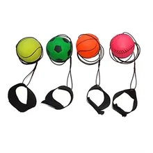 Ballon gonflable en caoutchouc élastique avec bande doigt pour enfants, balle d'exercice en plein air, pour le soulagement de la rigidité du poignet et de la main,