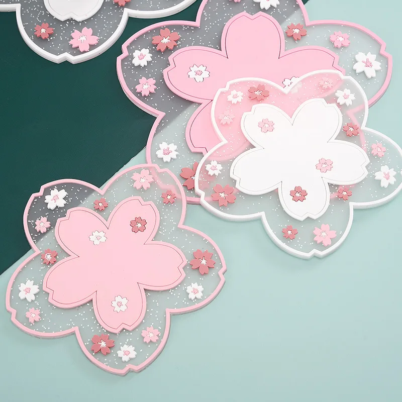 Heat Insulation Table Mat Japan Style Cherry Blossom Cup Pad Milk Mug Coffee Coaster Kitchen Accessories | Дом и сад