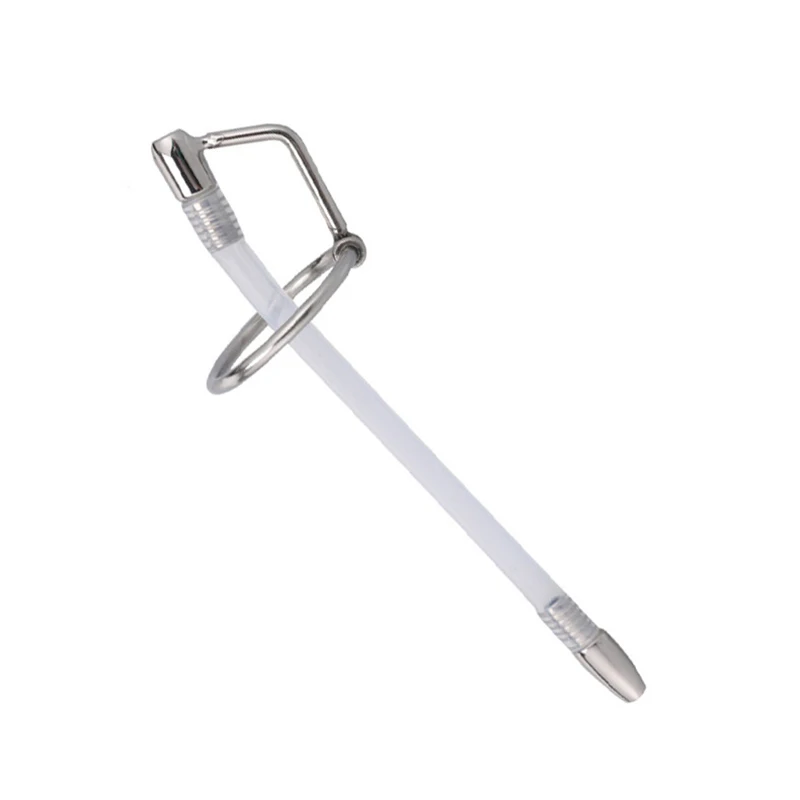 Hollow Urethral Catheter With Silicone Tube Metal Urethral Sound Penis Plug Urethra Stimulate Dilator Masturbation Rod