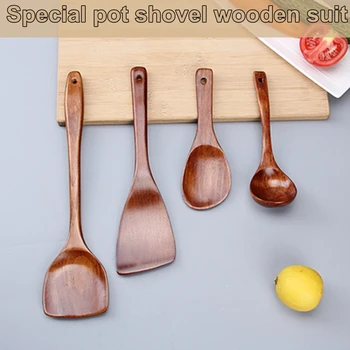 

Wooden spatula non-stick pan special spatula set wooden flat-bottomed spatula frying spatula household kitchen utensils