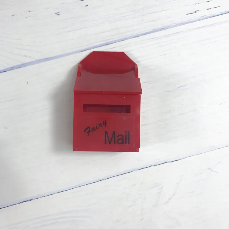 1:12 миниатюрный деревянный цвет ручной работы DIY почтовая коробка отличный подарок для детей, прикидываемый игровой магический зуб ярмарка почтовая коробка WTH светодиодный светильник