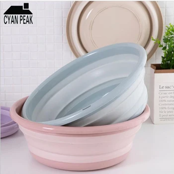 

Portable Folding Bucket Camping Washbasin Folding Basin Silicone Washbasin Collapsible Fishing Car Wash Bucket Cleaning Supplies
