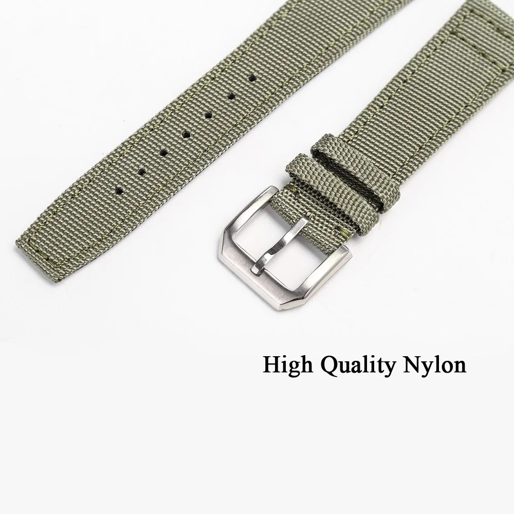 Nylon Watch Strap For IWC PILOT Canvas Watchbands 21mm 22mm Black Green Watch Band Belt With 5