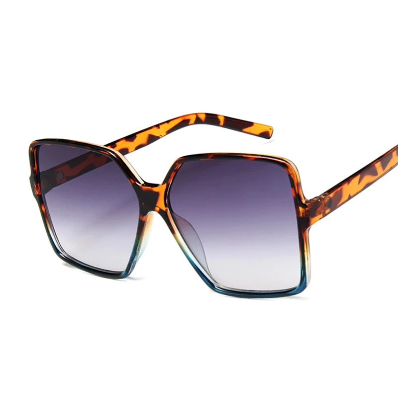Негабаритные Квадратные Солнцезащитные очки женские роскошные прозрачные градиентные солнцезащитные очки большая оправа винтажные очки UV400 очки для женщин