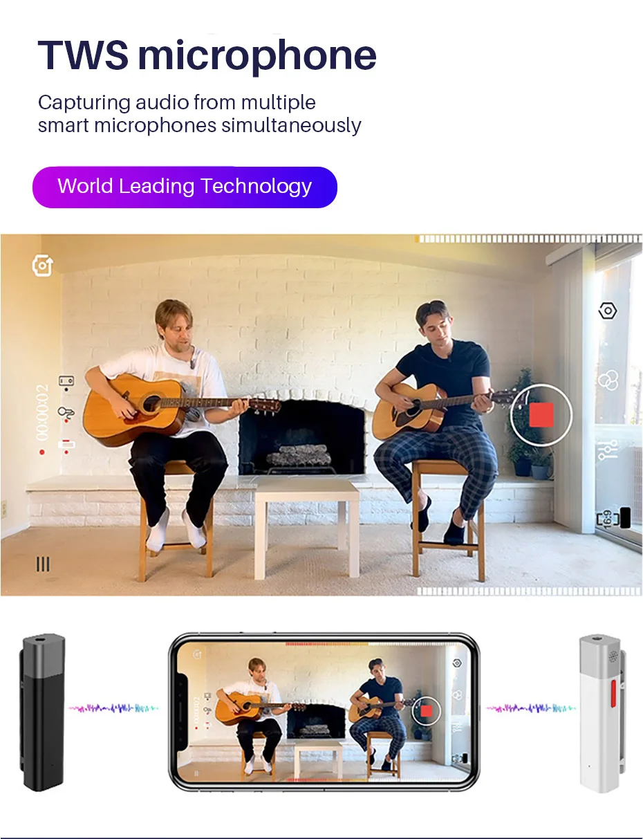 Ulanzi sabinetek стерео беспроводной микрофон Bluetooth петличный нагрудный микрофон для интервью Универсальный Vlog радио микрофон