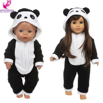 Conjunto de Ropa para bebé de 43cm, Pelele de panda negro de 40cm, Conjunto de pijama de unicornio para niña de 18 pulgadas, Nenuco, Ropa para muñeca