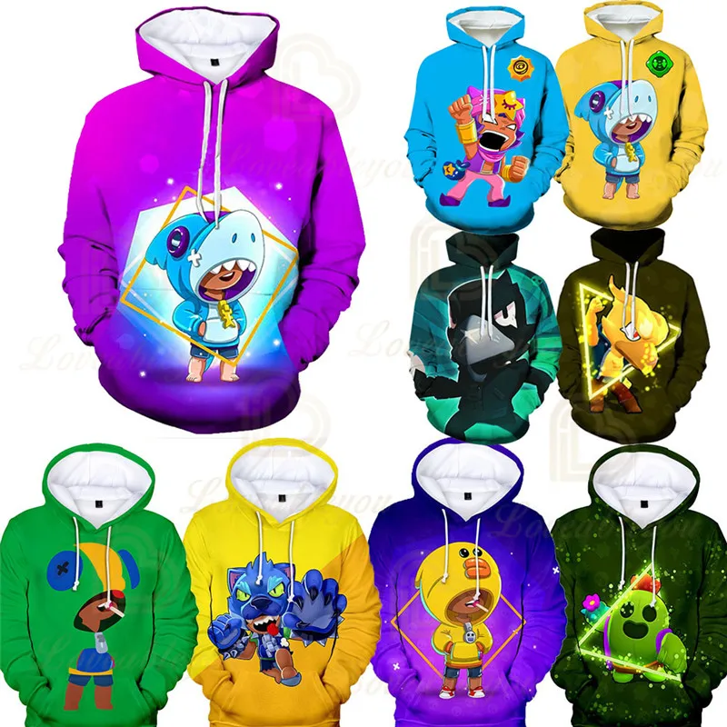 Leon-Sudadera con capucha para niños y niñas, chaqueta de manga larga con diseño de juego de tiro en 3d, estilo Harajuku