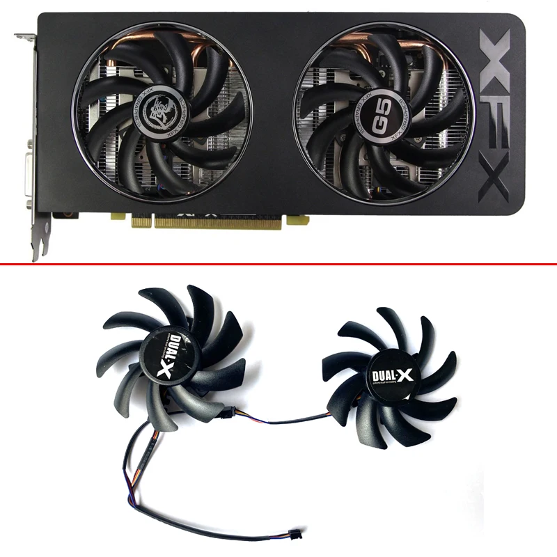 Новый 85 мм 12V FDC10H12S9-C FD7010H12S 4PIN R9 270X 2 Гб GPU вентилятор для XFX 285/280/290/290X/280X RX 480/470 видео
