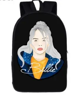 2 Mochila Bilie eilish студенческий рюкзак креативный полиэстер удобный большой емкости рюкзак на плечо - Color: 2