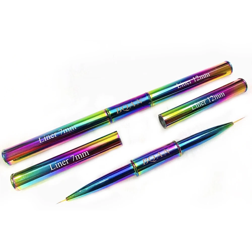 BQAN Colorful Double Head Nail Brush French Stripe Nail Art Liner Brush Drawing Brush Painting Pen Gel Polish Nail Art Tools 4