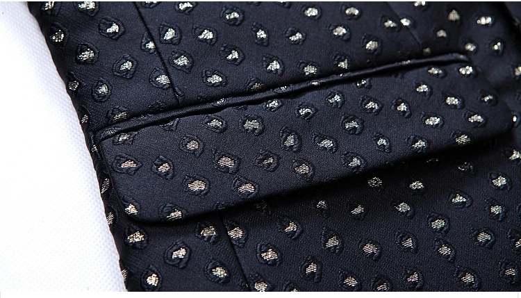 Mens Blazers Casual Terno Masculino Fashion Print Blazer for Men Elegant Single Breasted Stylish Black Velvet Blazer Hombre Q749