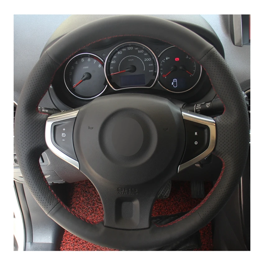 Сделай Сам черная искусственная кожа ручная сшитая крышка рулевого колеса автомобиля для Renault Koleos 2009- samsung QM5