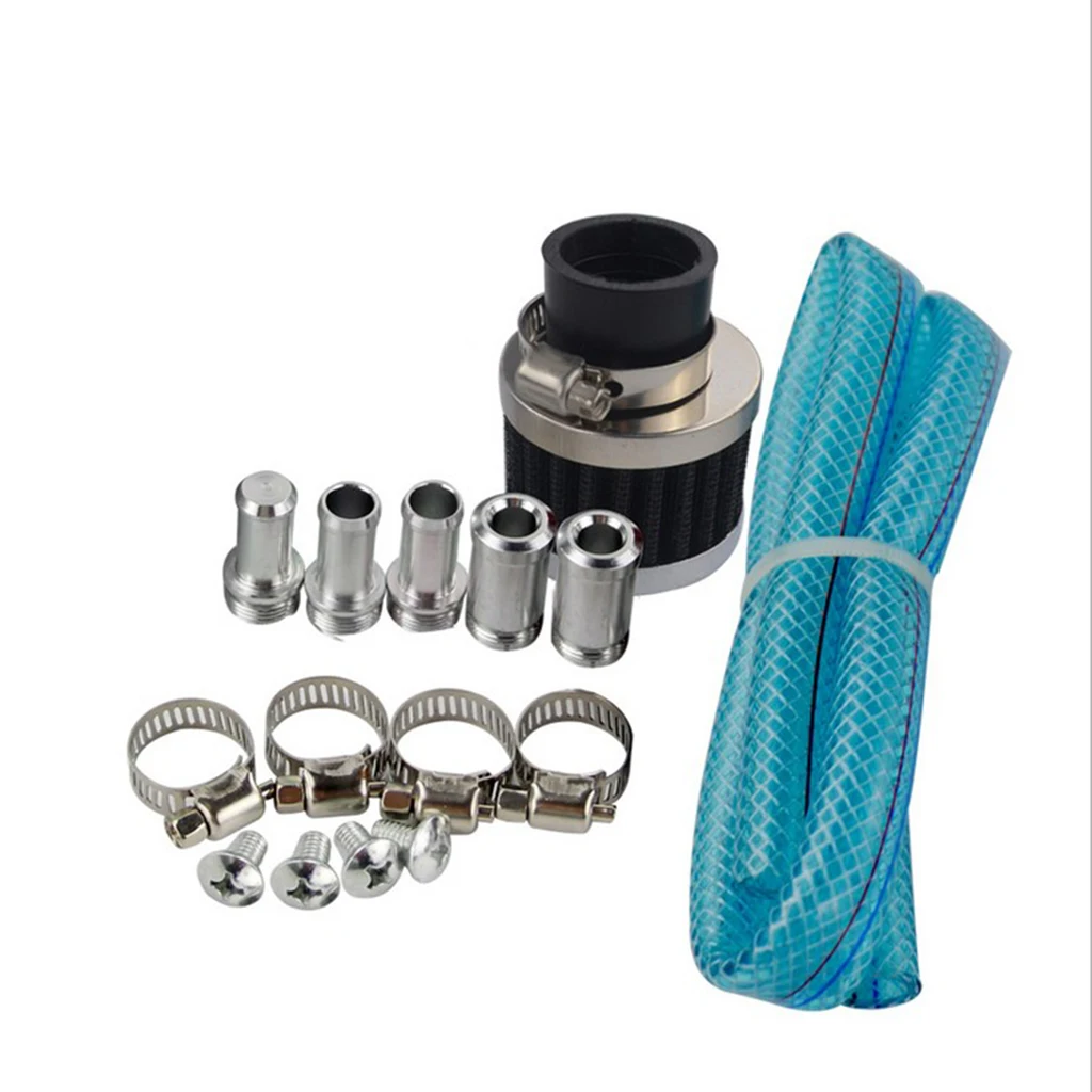 Universal Aluminum Car Baffled Oil Catch Can Tank Oil Separator w/ Filter