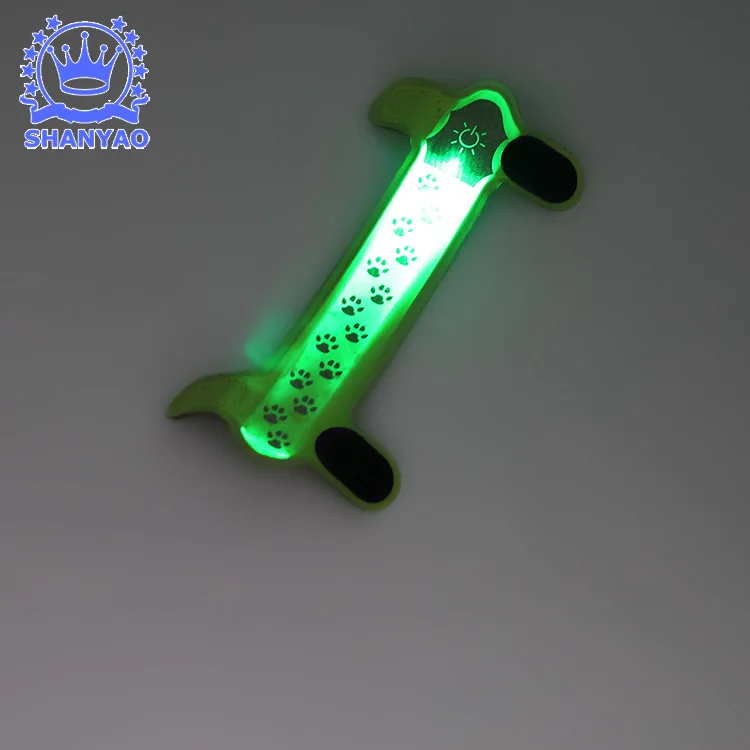 

Shining Pet Nylon Logo Tape Reflective Pet Bandage Cloth Light Belt LED Night Shining Dog Warning Light Belt