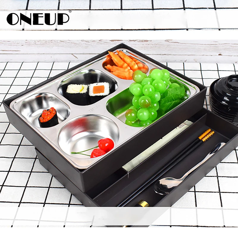 ONEUP Bento Box японский Ланч бокс из нержавеющей стали пищевой контейнер для студентов