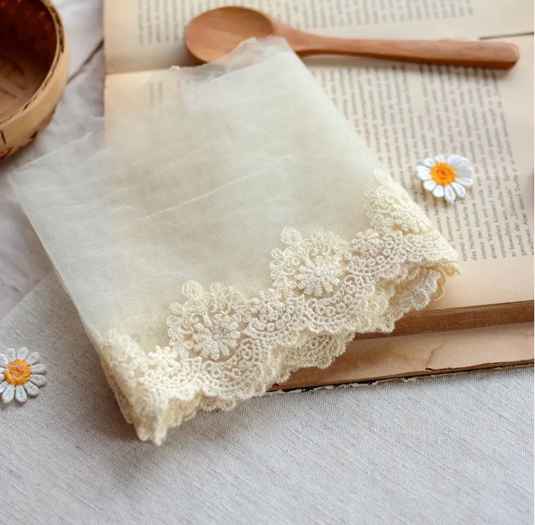 Width 12cm Cotton Fabric Lace Embroidered Lace Fabrics Women's Clothing Diy Trim 2 Meters/lot Lace Sewing Accessories