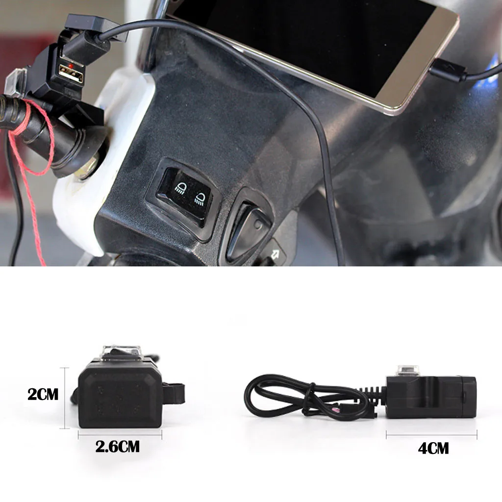 Водонепроницаемый двойной USB 12V мотоцикл зарядное устройство на руль розетка с переключателем и креплением зарядное устройство с розеткой адаптер с 6,6