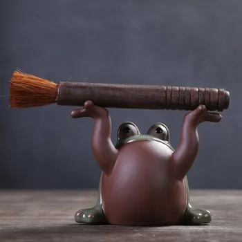 

Ge Kiln Tea Pet Frog Decoration Coarse Pottery Sculpture Decoration Crafts Tea Ceremony Tea Set Accessories