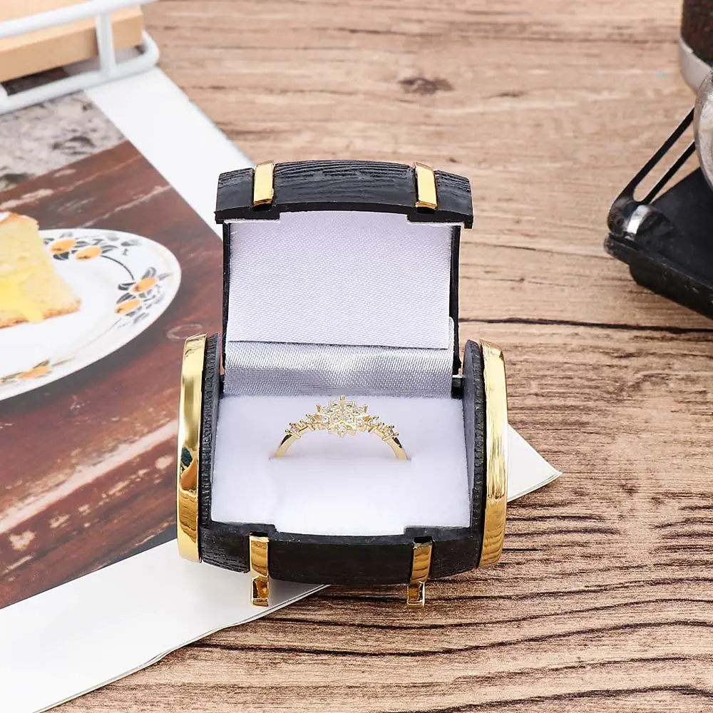 Модная новинка пивная баррель бархатное кольцо серьги коробка креативные новые ювелирные изделия Дисплей Чехол подарок для девочек