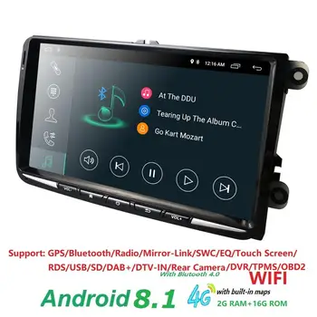 

2 din Car Radio Multimedia Player GPS for Volkswagen VW golf passat b6 Touran polo sedan Tiguan jetta Android dvr rds swc dtv bt