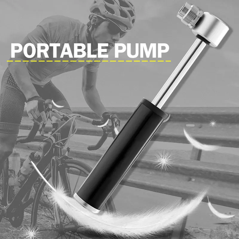 New Mini Portable Bicycle Pump Bicycle Accessory Aluminum Alloy Tire Air Inflator Pump Mountain Bike Bicycle Basketball Football