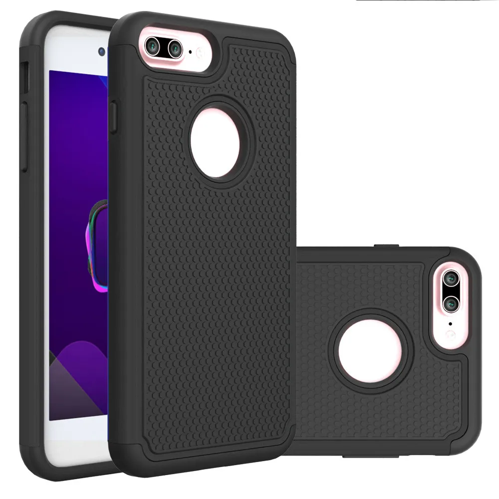 Black Силиконовый чехол для iPhone 7 Plus 5,5 дюймов, Блестящий жесткий, мягкий, резиновый защитный чехол для Apple Iphone - Цвет: Black