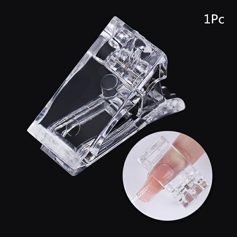 1pc nail tips clip 100 шт натуральные накладные ногти, быстрое строительство, форма для ногтей, двойная форма, наращивание пальцев, дизайн ногтей, УФ, удлинение, гель для ногтей - Цвет: 1pc nail tips clip