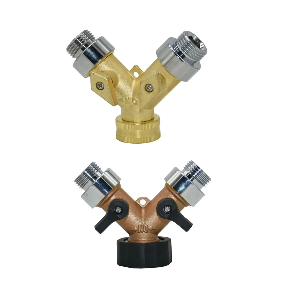 

Латунь 2-полосная сад крана 3/4 Женский до 1/2 3/4 Y орошённые клапаны делитель воды быстрый разъем сад 1 комплект