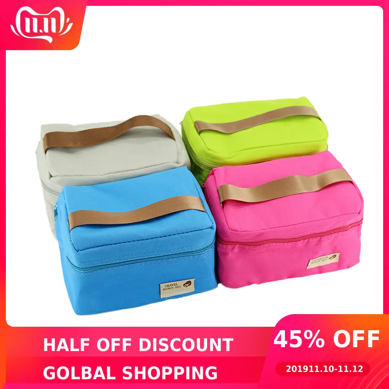 

Practical Small Portable Ice Bags 4 Color Waterproof Nylon Cooler Bag Lunch Bag Leisure Picnic Packet Bento Box Food Thermal Bag