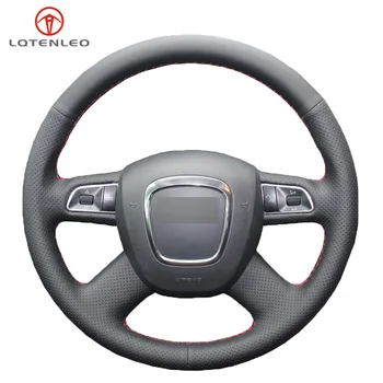 

LQTENLEO Black PU Artificial Leather Car Steering Wheel Cover for Audi A3 2006-2013 A8 S8 2006-2010 Q5 2008-2012 Q7 2005-2011