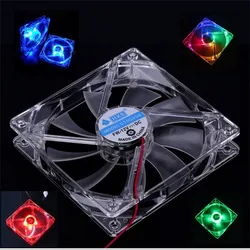 Ventilateur de refroidissement PC silencieux, 12V, 0,20 a, 80mm, lumière bleue et colorée 