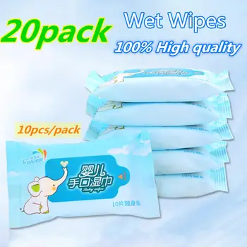

20pack PortableDisposable Non-Woven Wet Wipes Skin Cleaning Care Baby Kids Hand Cleaning Paper First Aid Cleaning