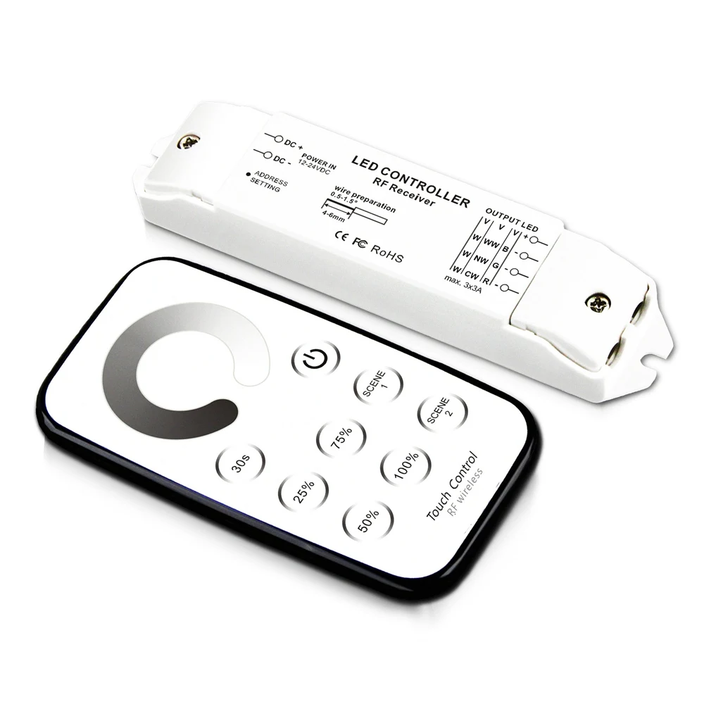 DC12V-24V T1+ R3 мини RF пульт дистанционного управления приемник одноцветная Светодиодная панель регулировки яркости подсветки 3A* 3CH для 5050 светодиодной ленты