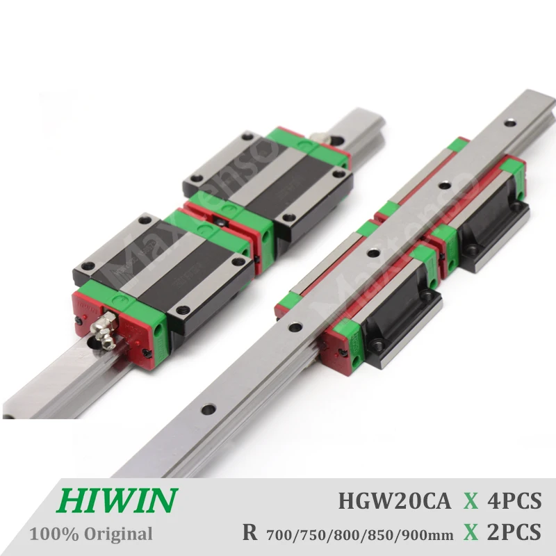 HIWIN 2 CNC HGW20CA Flange type heavey load block to HGR20 Linear Guideway rail 