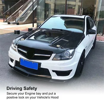 

Accessories New 1*Hood Pin Plate Locks Kit Suitable For Most Vehicles Racing Style Stainless Steel Mount