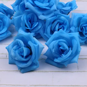 

Lulang 20pcs 8cm Light Blue Romantic Silk Artificial Rose Flowers Heads for Wedding Party Prom Decoration