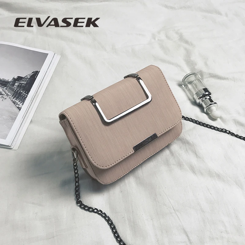 Сумка ELVASEK женская с цепочкой маленькая квадратная в стиле ретро сумка на плечо