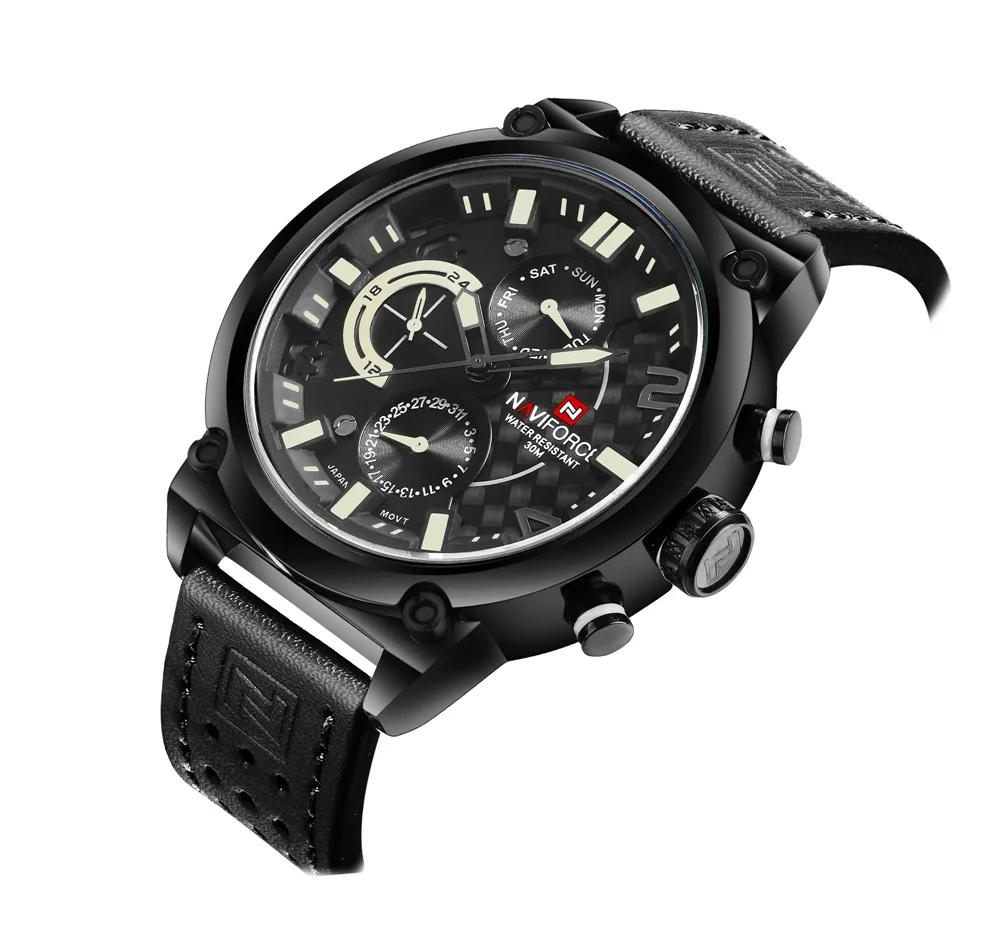 NAVIFORCE воротник Xiang 9068 новые модные мужские водонепроницаемые часы с ремешком кварцевые часы мужские военные часы