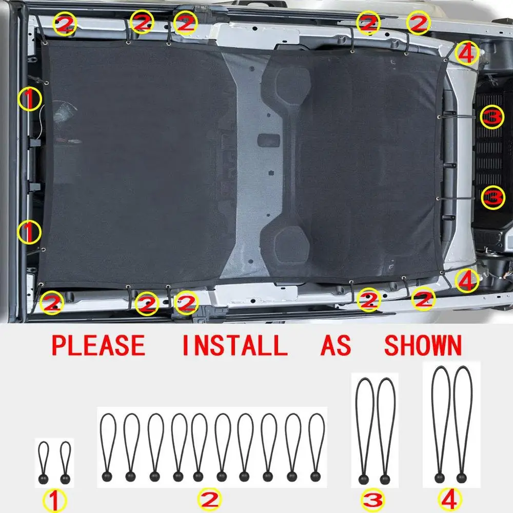 Для Jeep Wrangler JL сетка тенты верхняя крышка УФ Защита от солнца сетка крыши JL внедорожные спортивные наружные черные армейские звезды